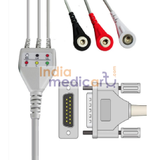 GE 3 Lead ECG Cable Button Type